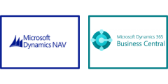 Logotipo Microsoft Dynamics NAV y Microsoft Dynamics 365 Business Central.